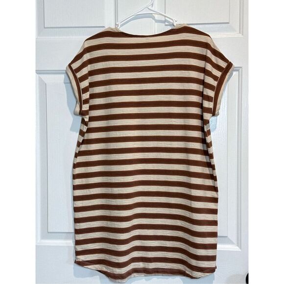 Rylee & Cru Cedar Stripe All Over Short Sleeve Henley Shirt Mini Dress Women's - Picture 14 of 15